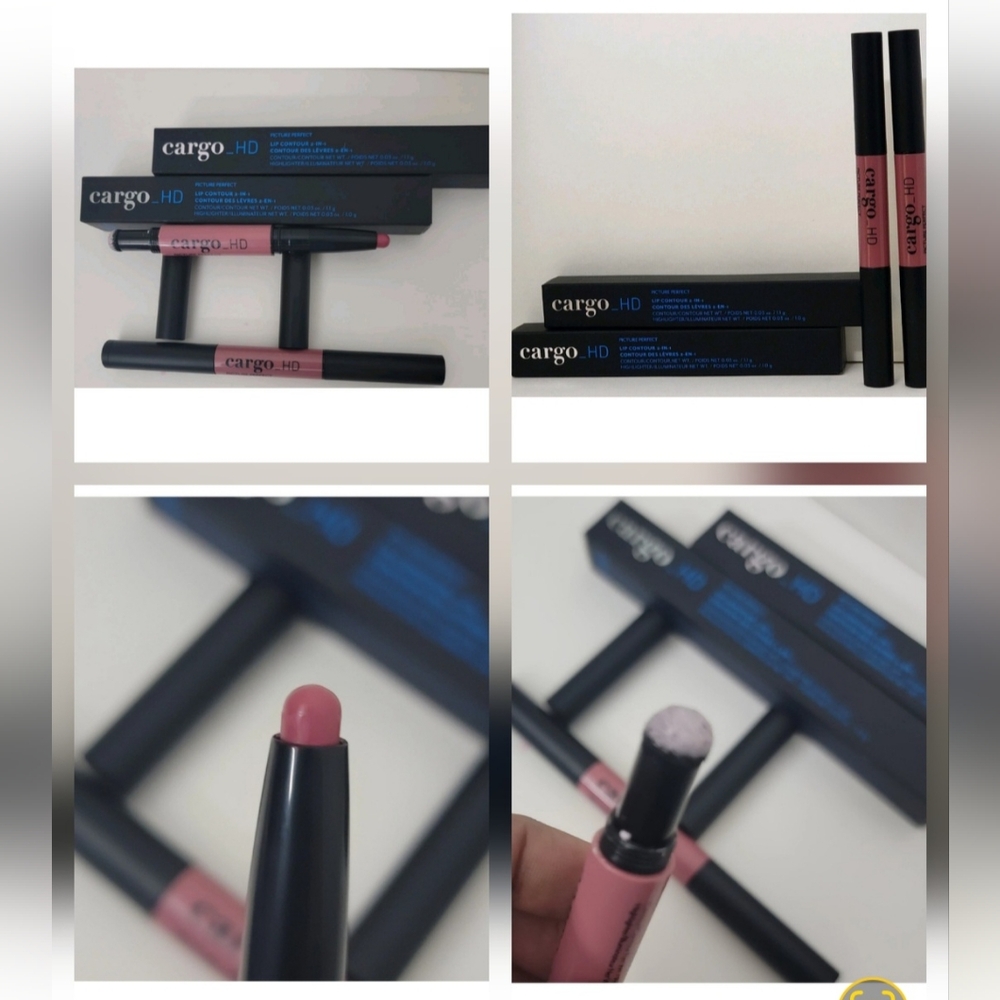2x CARGO HD Picture Perfect LIP CONTOUR 2 in 1 Contour Highlighter 111 PINK NUDE